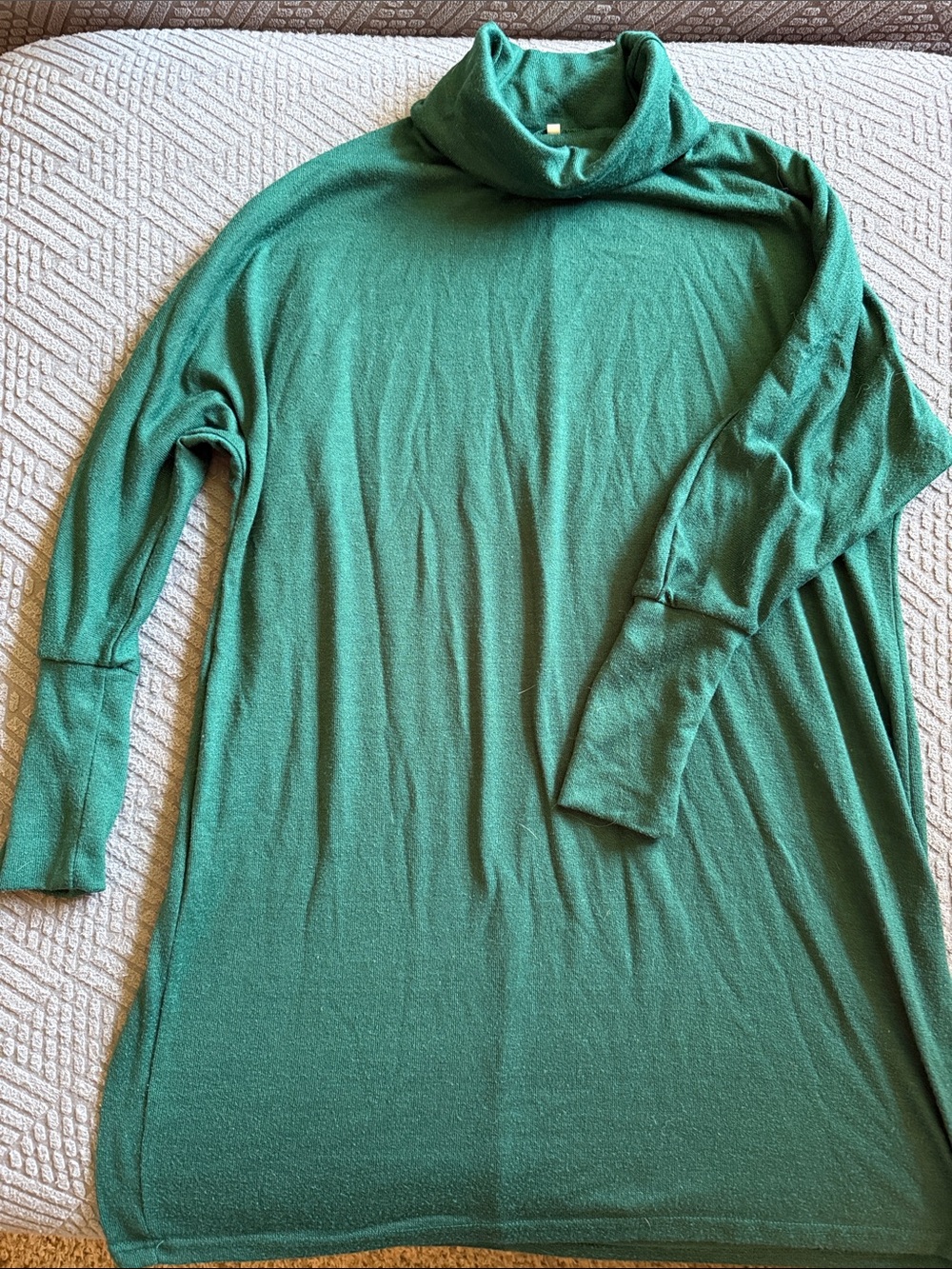 Green Turtleneck Sweater Dress